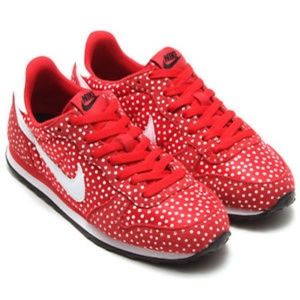 Nike Red and White Polka Dot Sneakers